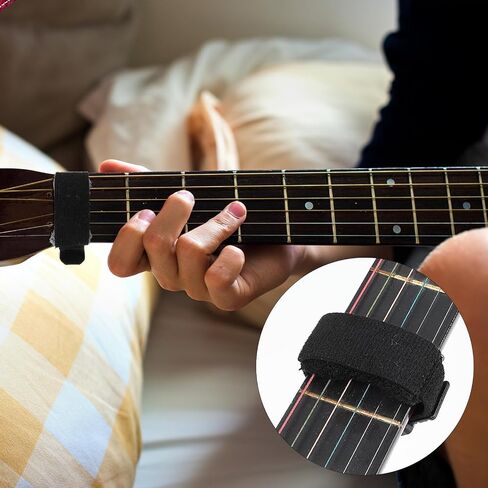 2 PCS Guitar String Mute Dampener Black Guitar Mute Guitar String Cover Tape Adjustable Bass Mute Fingerboard Mute Straps Guitar Neck Mute Belt Musical Instrument Accessories in Saudi Arabia