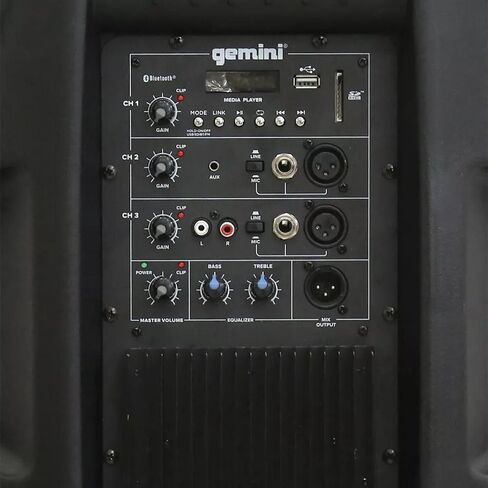 Gemini Sound AS-2115BT Active 15 "مكبر صوت 2000 وات DJ مراقب نظام مكبرات صوت PA مضخم مع حزمة بلوتوث مع حامل مكبر صوت فولاذي Auray SS-4420 وكابل XLR in Kuwait