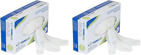 PrimaCare Medical Supplies VG-2501 Case of 100 Medium Size Medical Vinyl Examination Gloves Disposable, Latex and Powder Free Gloves in Saudi Arabia