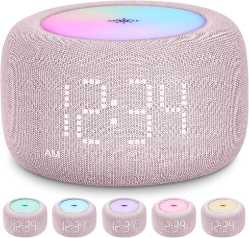 Dual Alarm Clock for Bedrooms: 10 Color Night Light - 8 Alarm Sound with Snooze - Digital Dimmable Alarm Clock for Kids - Grey in Saudi Arabia