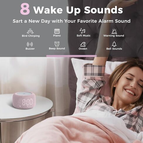 Dual Alarm Clock for Bedrooms: 10 Color Night Light - 8 Alarm Sound with Snooze - Digital Dimmable Alarm Clock for Kids - Grey in Saudi Arabia