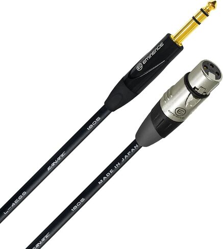 أفضل الكابلات في العالم 12 قدم - Canare L-4E6S، كابل توصيل XLR إلى TRS متوازن من Star Quad مع مقابس ستيريو E312 أنثى XLR وE502 TRS من Eminence Gold - مصنوع حسب الطلب in Saudi Arabia