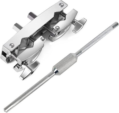 Drum Set Extension Clamp Adjustable Multi-Clamp with 3/8 Percussion Straight Rod Mount Bracket Fits 1/2" to 1" Pipes with Two Screw Adjustment in Saudi Arabia