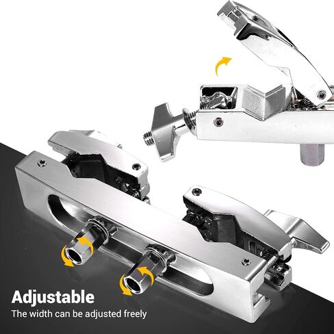 Drum Set Extension Clamp Adjustable Multi-Clamp with 3/8 Percussion Straight Rod Mount Bracket Fits 1/2" to 1" Pipes with Two Screw Adjustment in Saudi Arabia