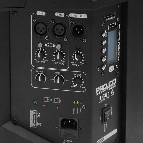 Pro DG i603A (600 Watts) Professional Portable and Compact All-in-One Battery-Powered Speaker System with Bluetooth TWS, 3-Channel Mixer, Effects, Rechargeable Battery (8 Hours) (Made in Spain) in Saudi Arabia