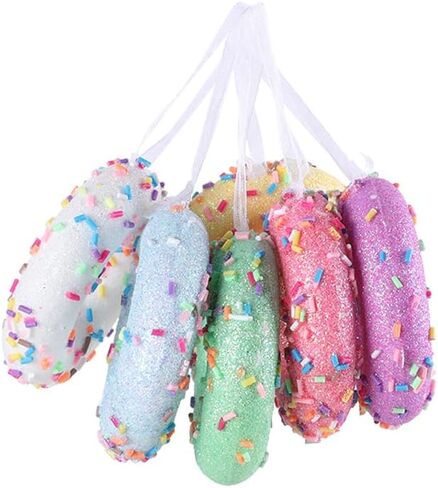 6 Pack Christmas Easter Cupcake Ornaments Christmas Easter Tree Hanging Ornaments Cupcake Donut Dessert Ornament Set for Xmas Easter Tree Pendant Home Holiday Party Decor in Saudi Arabia
