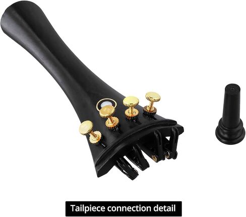 QWORK 15Pcs 4/4-3/4 Size Violin Fiddle Accessories Kit - Ebony Wood - Tailpiece, Tuning Pegs, Chin Rest, Endpin, Tail Gut, Fine Tuners, Chin Rest Clamp - Violin Parts & Accessories in Saudi Arabia