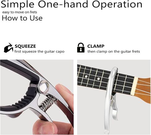 MOONBEAN Guitar Capo,Capo for Acoustic Guitar 6 string,Guitar Capo for Acoustic,Acoustic Guitar Capo,Capo for Electric and Acoustic Guitar,Guitar Accessories (Sliver) in Saudi Arabia