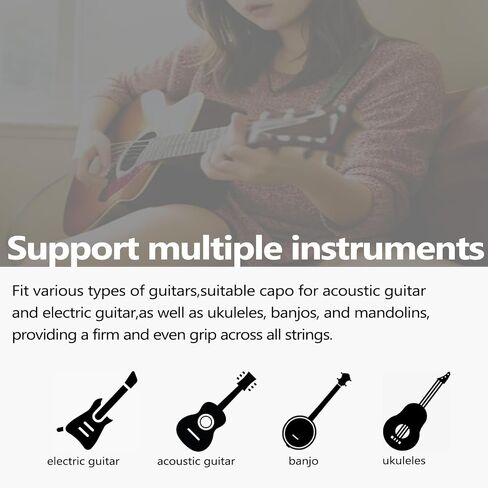 MOONBEAN Guitar Capo,Capo for Acoustic Guitar 6 string,Guitar Capo for Acoustic,Acoustic Guitar Capo,Capo for Electric and Acoustic Guitar,Guitar Accessories (Sliver) in Saudi Arabia
