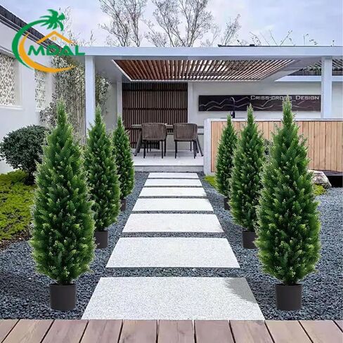 5ft Artificial Topiary Trees Beautiful Realistic Faux Cedar Pines UV Protection for Indoor Outdoor Front Porch Decorate (Christmas Tree*2) in Saudi Arabia
