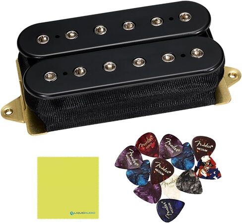 DiMarzio Super Distortion Humbucker Pickup DP100BK, Black Bundle with 12x Fender Guitar Picks and Liquid Audio Instrument Polishing Cloth in Saudi Arabia
