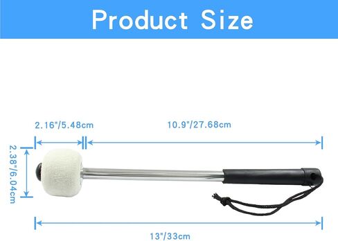 2 Pack Drum Mallet Wool Felt Drum Stick 13 Inch Drum Mallet Drum Stick Anti-slip Bass Percussion Sticks for Drums Snare Drums, Beige in Saudi Arabia