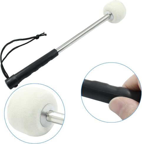 2 Pack Drum Mallet Wool Felt Drum Stick 13 Inch Drum Mallet Drum Stick Anti-slip Bass Percussion Sticks for Drums Snare Drums, Beige in Saudi Arabia
