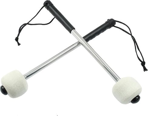 2 Pack Drum Mallet Wool Felt Drum Stick 13 Inch Drum Mallet Drum Stick Anti-slip Bass Percussion Sticks for Drums Snare Drums, Beige in Saudi Arabia