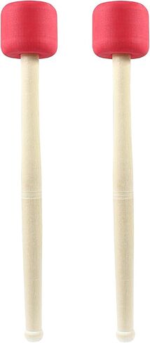 2 حزمة طبل مطرقة من الصوف ورأى طبل عصا 13 بوصة طبل مطرقة طبل عصا مضادة للانزلاق باس قرع العصي للطبول كمين الطبول، البيج in Kuwait