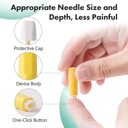 Safety Lancets, Sterile, Pressure Activated Activation, 21 Gauge Needle, 1.8 mm, 100 Count, Single-Use, Gentle for Comfortable Testing in Saudi Arabia
