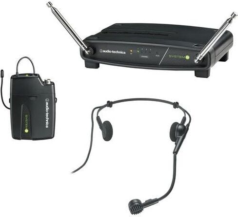 نظام Audio-Technica ATW-901A/H System 9 VHF اللاسلكي Unipak مع ميكروفون PRO 8HEcW، وحزمة الهاتف المحمول GM-1W ومجموعة شاحن سريع لمدة 4 ساعات in Saudi Arabia