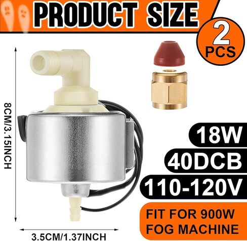 Riakrum 2 قطعة آلة الضباب مضخة الزيت مضخة الضباب آلة الضباب مضخة زيت الضباب الهالوين جزء آلة الضباب الاحترافية لإضاءة المسرح DJ، 110-120 فولت 40DCB 18 وات مناسبة لجزء آلة الضباب الهالوين 900 وات in Kuwait