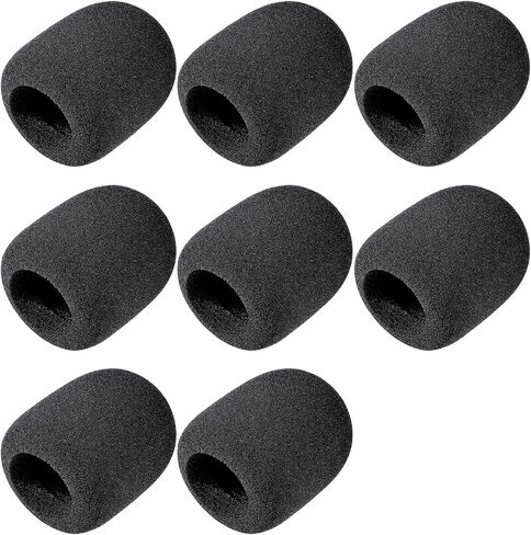 8Pcs Microphone Foam Covers Black Thick Handheld Stage Microphone Windscreen Reusable Mic Covers for Microphones High Density Pop Filter for Microphone Foam in Saudi Arabia