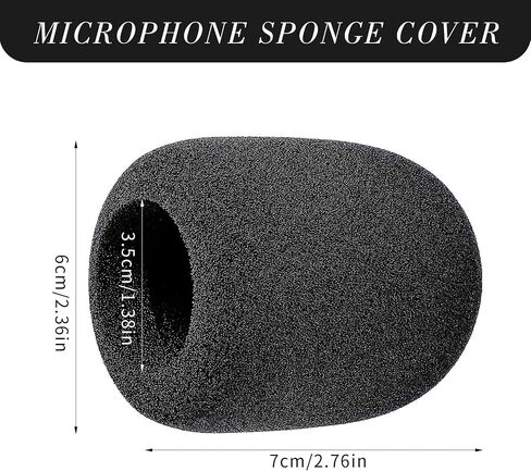 8Pcs Microphone Foam Covers Black Thick Handheld Stage Microphone Windscreen Reusable Mic Covers for Microphones High Density Pop Filter for Microphone Foam in Saudi Arabia