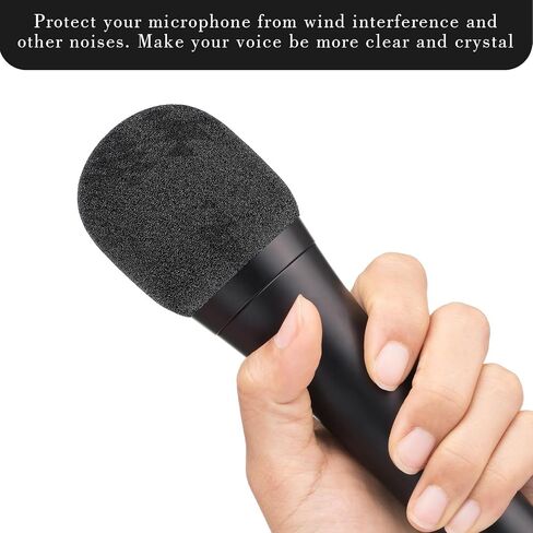 8Pcs Microphone Foam Covers Black Thick Handheld Stage Microphone Windscreen Reusable Mic Covers for Microphones High Density Pop Filter for Microphone Foam in Saudi Arabia