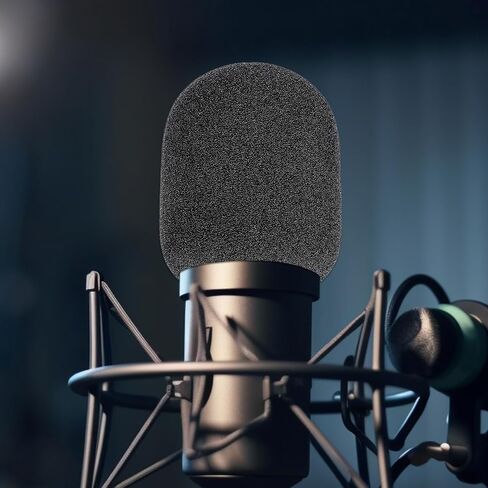 8Pcs Microphone Foam Covers Black Thick Handheld Stage Microphone Windscreen Reusable Mic Covers for Microphones High Density Pop Filter for Microphone Foam in Saudi Arabia