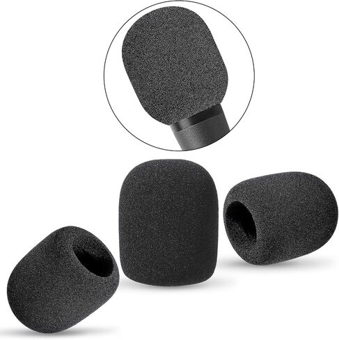 8Pcs Microphone Foam Covers Black Thick Handheld Stage Microphone Windscreen Reusable Mic Covers for Microphones High Density Pop Filter for Microphone Foam in Saudi Arabia
