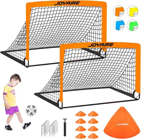 Soccer Goals for Backyard Set, Portable Kids Soccer Goal 2 of 6' x 4', Soccer Net Soccer Training Equipment with Size 4 Soccer Ball, Carry Bag, Youth, Games, Sports, Outdoor Play(Blue) in Saudi Arabia
