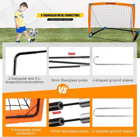 Soccer Goals for Backyard Set, Portable Kids Soccer Goal 2 of 6' x 4', Soccer Net Soccer Training Equipment with Size 4 Soccer Ball, Carry Bag, Youth, Games, Sports, Outdoor Play(Blue) in Saudi Arabia