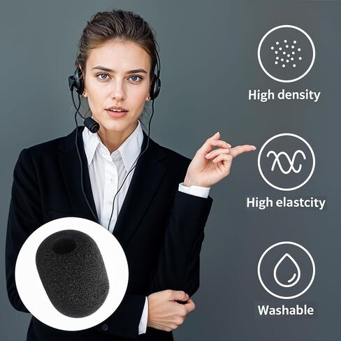 Thinp 15 Pcs Mini Microphone Covers Foam,Microphone Windscreen Microphone Cover Headset Microphone Covers High Density Foam Mic Covers for Microphones of Lavalier and Lapel Headset Mic Noise Reduction in Saudi Arabia