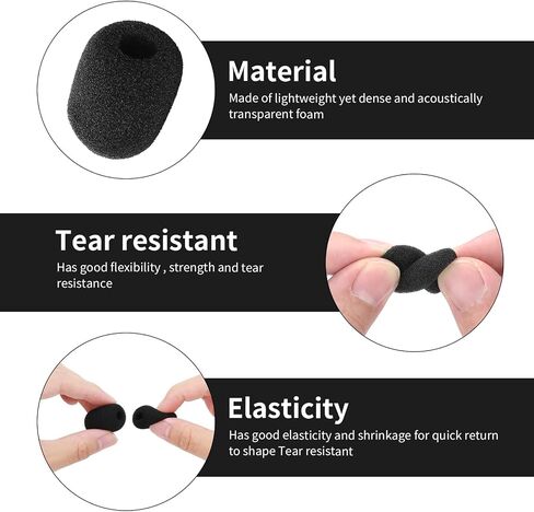 Thinp 15 Pcs Mini Microphone Covers Foam,Microphone Windscreen Microphone Cover Headset Microphone Covers High Density Foam Mic Covers for Microphones of Lavalier and Lapel Headset Mic Noise Reduction in Saudi Arabia