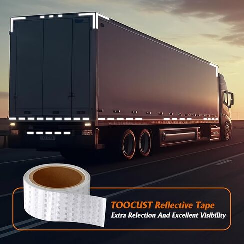Reflective Tape 2inch x 20ft,Outdoor Safety Tape,Durable and Waterproof Reflective Tape for Cars, Bikes,Trailers,Stairs Glow in Dark,3 Rolls in Saudi Arabia