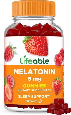 Lifeable Melatonin 20mg - Great Tasting Natural Flavor Gummy Supplement - Gluten Free Vegetarian GMO-Free Chewable - for Help Falling Asleep and Staying Sleep - for Adults, Man, Women - 60 Gummies in Saudi Arabia