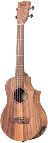 Kala Tenor Ukulele Teak Tri Top Ukulele with Cutaway & EQ Bundle with Kala Klipz Tuner in Blue and Liquid Audio Instrument Polishing Cloth - Kala KA-TK-T-CE Model in Saudi Arabia
