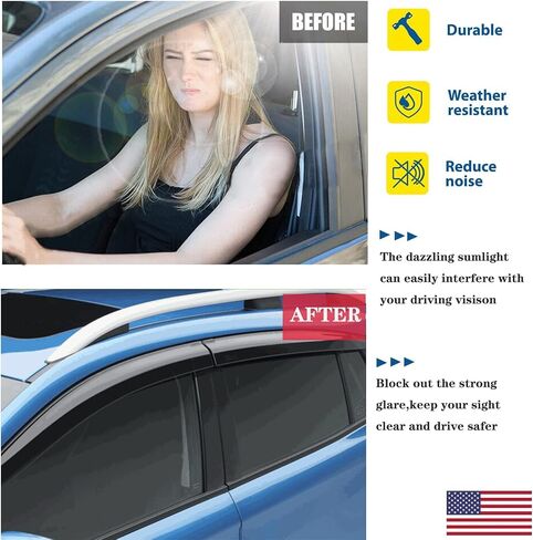 Sun Rain Guard Window Visors Vent Deflectors for Chevrolet Equinox 2018 2019 2020 2021 2022 Smoke 4pcs in Saudi Arabia