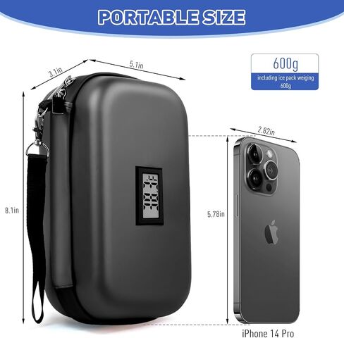 Insulin Cooler Travel Case, Refrigerated Medicine Travel case for Insulin, All-Day Insulin Cooler Travel Case TSA Approved with Real-time Temperature Display in Saudi Arabia