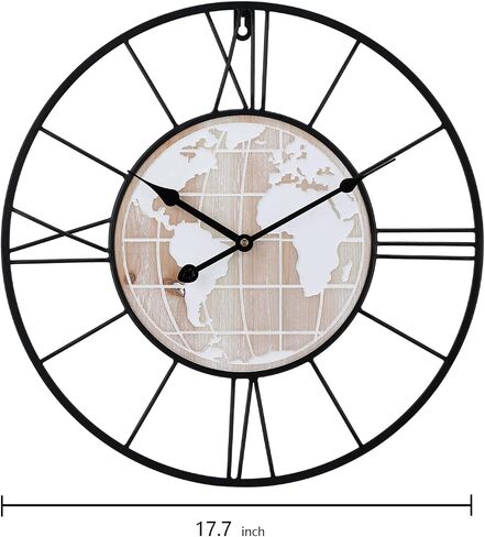 Retro Rust Wall Clock Non Ticking Large Iron Antique Hanging Clocks Vintage Innovative Classic, Silent Quartz Round Clock for Office Bedroom Living Room Decor in Saudi Arabia