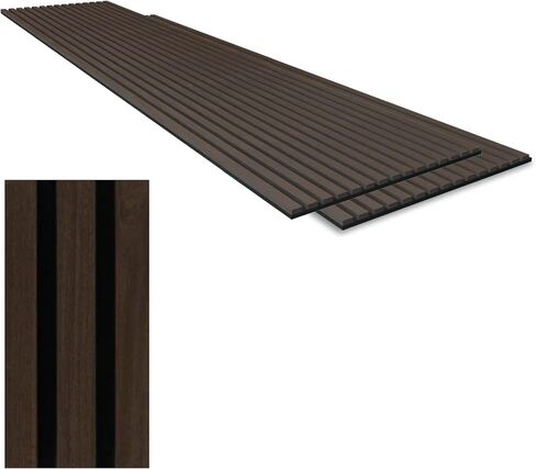 Acoustic Wood Wall Panels for Interior Wall Decor and Ceiling, 3D Wall Panels for Wall and Ceiling, Walnut 2 Pack with Customizable Plug and Play Light Kit in Saudi Arabia