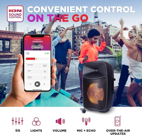 Ion Pro Glow Ultra - High-Power Bluetooth PA Speaker System with Lights, Karaoke Microphone, USB Playback, USB Charge Port, Aux In, App Control, 300W in Saudi Arabia