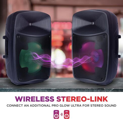Ion Pro Glow Ultra - High-Power Bluetooth PA Speaker System with Lights, Karaoke Microphone, USB Playback, USB Charge Port, Aux In, App Control, 300W in Saudi Arabia