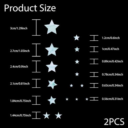 PLIGREAT 2 Pcs Guitar Decor Stickers Guitar Neck Sticker DIY Guitar Decor Removable Stars Decals for Acoustic Guitar Decoration Musical Guitar Bass Musical Instrument Shop Supplies in Saudi Arabia