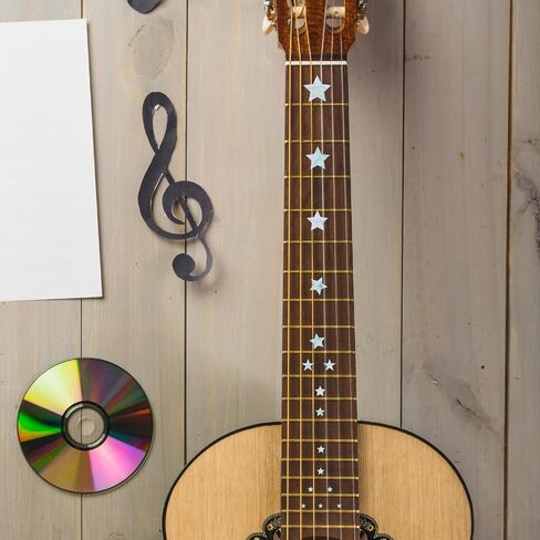 PLIGREAT 2 Pcs Guitar Decor Stickers Guitar Neck Sticker DIY Guitar Decor Removable Stars Decals for Acoustic Guitar Decoration Musical Guitar Bass Musical Instrument Shop Supplies in Saudi Arabia