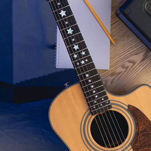 PLIGREAT 2 Pcs Guitar Decor Stickers Guitar Neck Sticker DIY Guitar Decor Removable Stars Decals for Acoustic Guitar Decoration Musical Guitar Bass Musical Instrument Shop Supplies in Saudi Arabia