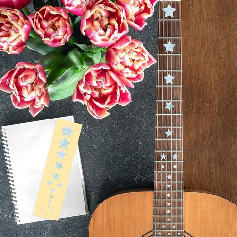 PLIGREAT 2 Pcs Guitar Decor Stickers Guitar Neck Sticker DIY Guitar Decor Removable Stars Decals for Acoustic Guitar Decoration Musical Guitar Bass Musical Instrument Shop Supplies in Saudi Arabia