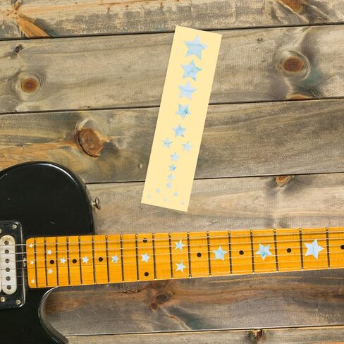 PLIGREAT 2 Pcs Guitar Decor Stickers Guitar Neck Sticker DIY Guitar Decor Removable Stars Decals for Acoustic Guitar Decoration Musical Guitar Bass Musical Instrument Shop Supplies in Saudi Arabia