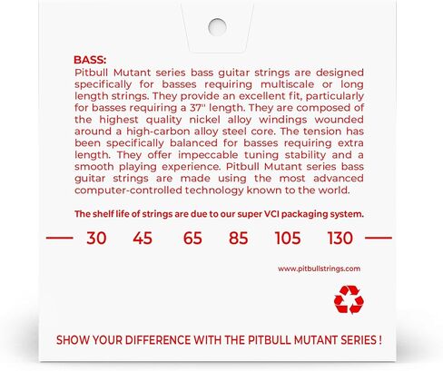 Pitbull Extra Long Scale Multi Scale Bass Guitar Strings Mutant Series (MEB 4 45-105 Light) in Kuwait