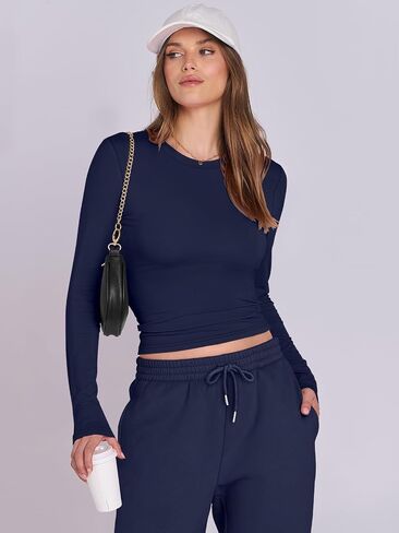 ANRABESS المرأة 2 قطعة Sweatsuits كم طويل ضيق قميص قمم الركض الصوف Sweatpants مجموعات 2026 الخريف العرق صالة وتتسابق in Kuwait
