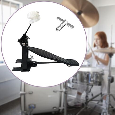 Bass Drum Pedal Professional Aluminum Alloy Portable Single Foot Kick Kick Drum Pedal for Performance Electronic Drums, Black in Kuwait