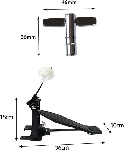 Bass Drum Pedal Professional Aluminum Alloy Portable Single Foot Kick Kick Drum Pedal for Performance Electronic Drums, Black in Kuwait