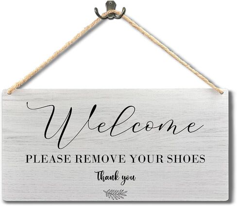 Please Remove Your Shoes Sign, Since Little Hands Touch Our Floor Wood Signs Wall Hanging, Shoes Off Sign for Front Door, Please Take Your Shoes Off Sign, 10.2x7.8 Inches Wall Pediments in Saudi Arabia